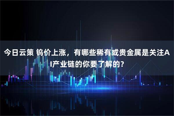 今日云策 钨价上涨，有哪些稀有或贵金属是关注AI产业链的你要了解的？