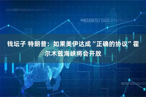 钱坛子 特朗普：如果美伊达成“正确的协议”霍尔木兹海峡将会开放