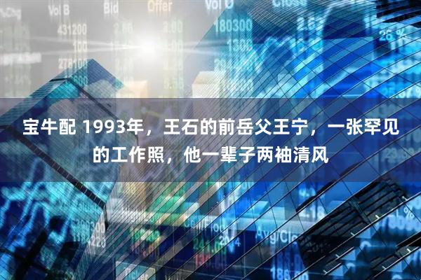 宝牛配 1993年，王石的前岳父王宁，一张罕见的工作照，他一辈子两袖清风